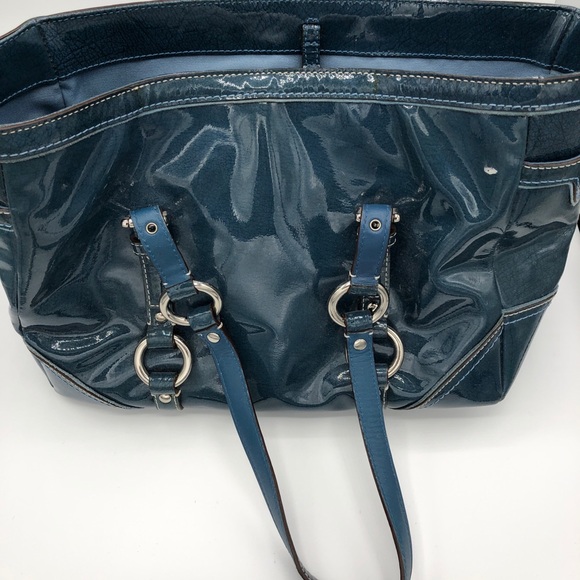 👛HP👛Coach Patent Leather Satchel Shoulder Tote - Picture 6 of 8